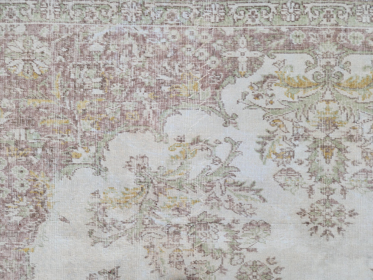 7x10 Turkish Neutral Rug, Hand Made Oriental Rug, Medallion Home Design