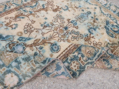 Hand Knotted Wool Turkish Rug 4x6: Oushak Rustic Decor