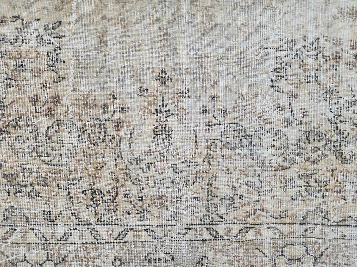 7x10 Neutral Area Rug, Living Room Boho Decor, Turkish Wool Hand Made