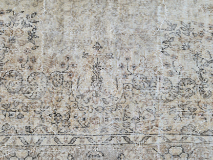 7x10 Neutral Area Rug, Living Room Boho Decor, Turkish Wool Hand Made