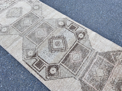 2x12 Neutral Runner Rug, Hand-Knotted Hallway & Entryway Rug, Earth Tone Decor