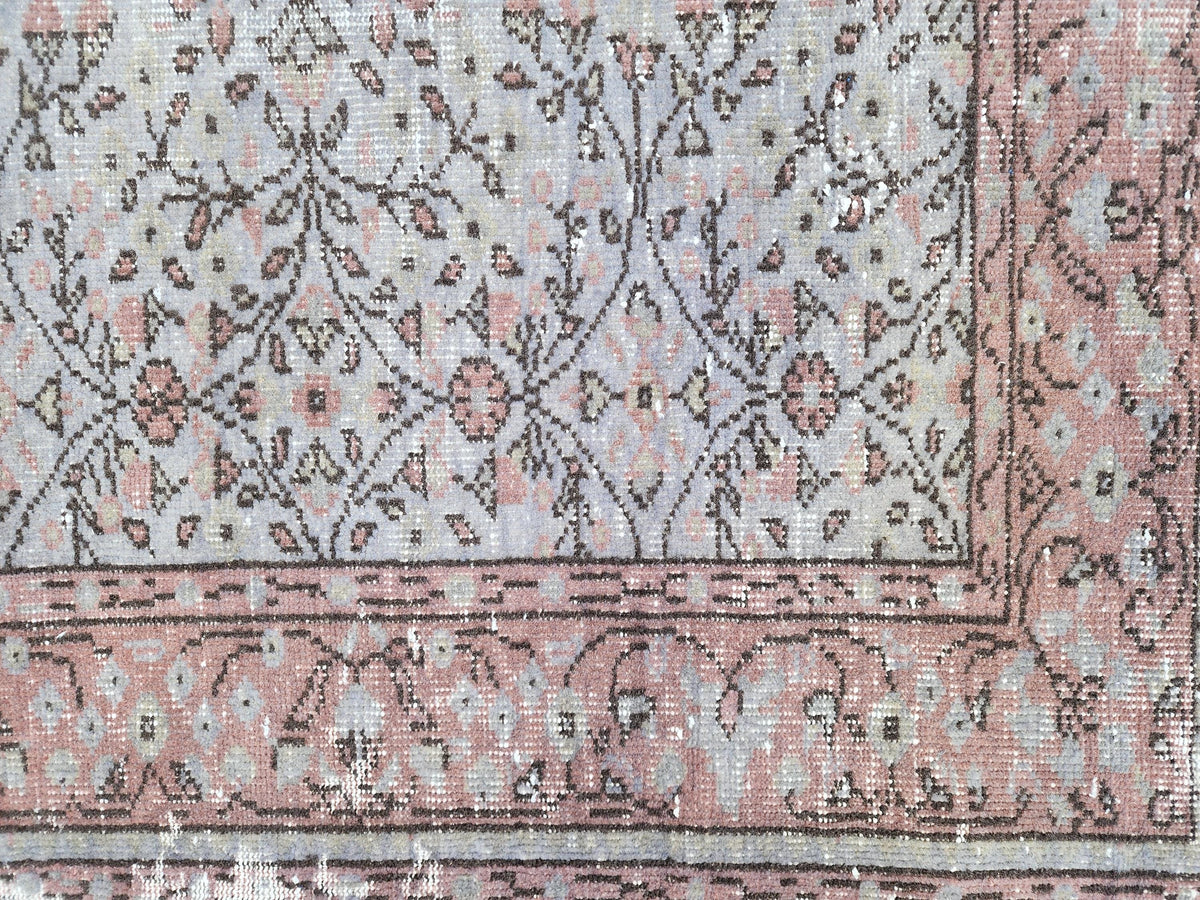 Gray Area Rug 5x9, Turkish Hand Made Carpet For Dining Room Decor, Boho Decor