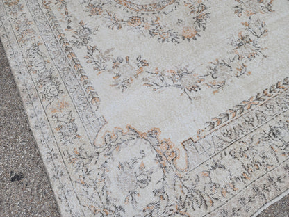 Oushak Rug 6x10, Turkish Hand Made Wool Carpet, Medallion Design