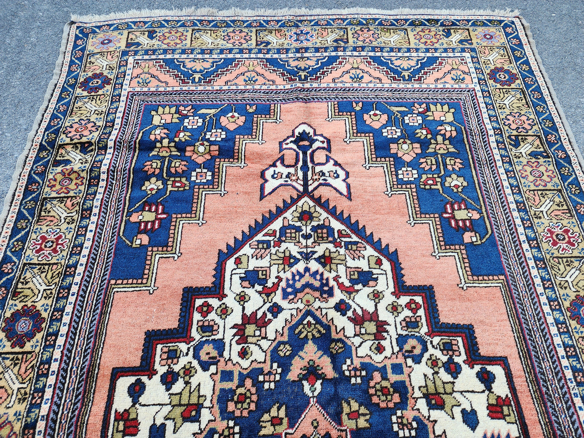 Hand Knotted Turkish Oushak Rug 6x11: Wool Area Rug