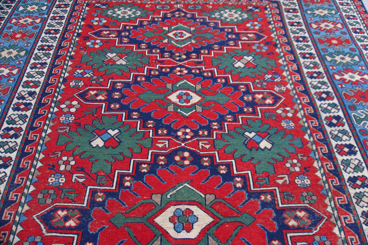 Vintage Kilim Rug 7x9: Hand Woven Oriental Design, Boho Oriental Soumak Carpet