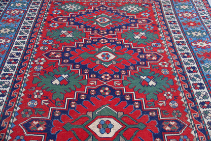 Vintage Kilim Rug 7x9: Hand Woven Oriental Design, Boho Oriental Soumak Carpet