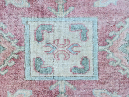 Neutral Wool Rug 6x8, Living Room Soft Design, Turkish Hand Made Vintage Carpet