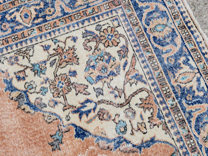 Oushak Area Rug 7x10, Hand Knotted Wool Turkish Carpet, Living Room Decor