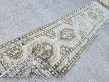 Long Wool Runner Rug 3x14: Handcrafted, Oriental Persian Design