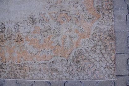 6x10 Vintage Turkish Oushak Rug: Handwoven Wool & Cotton