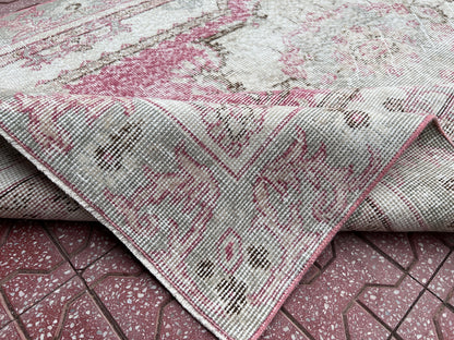 Handwoven Turkish Oushak Rug: 4x7 Boho Wool Cotton Rug