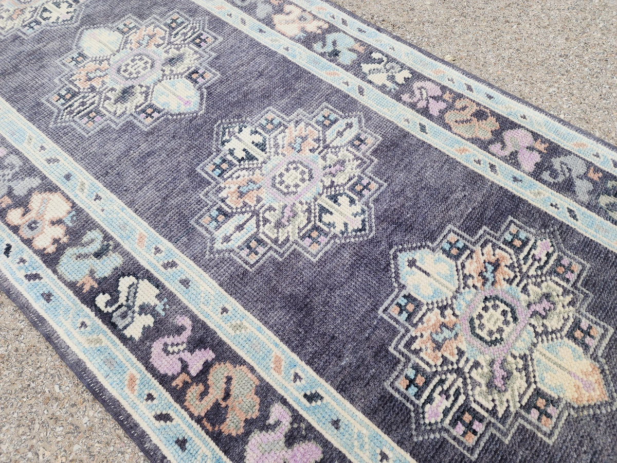 3x10 Runner Rug, Hand Knotted Up Cycled Wool, Kitchen Home Decor