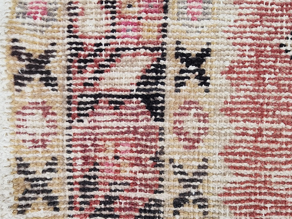 3x8 Vintage Boho Runner Rug, Anatolian Boho Carpet, Kitchen Vintage Hand Made Carpet