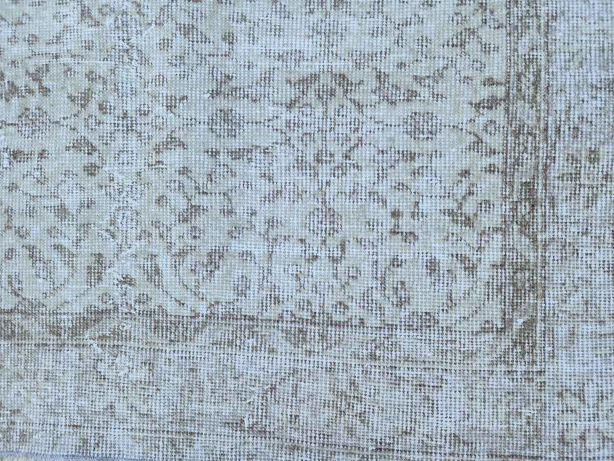 Neutral Wool Rug 3x6: Hand Made, Turkish Beige Decor, Kitchen Design
