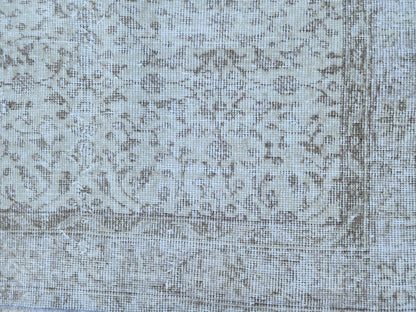 Neutral Wool Rug 3x6: Hand Made, Turkish Beige Decor, Kitchen Design