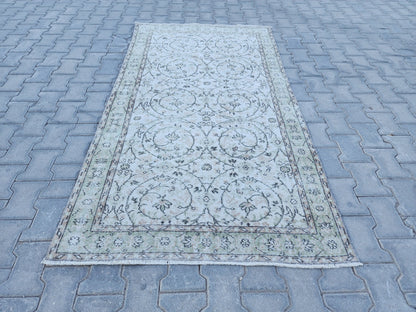Handwoven Turkish Oushak Rug 4x7: Wool & Cotton Blend