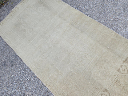 3x13 Vintage Turkish Wool Runner Rug, Hand-Knotted Hallway & Entryway Rug