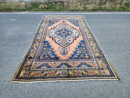 Hand Knotted Turkish Oushak Rug 6x11: Wool Area Rug