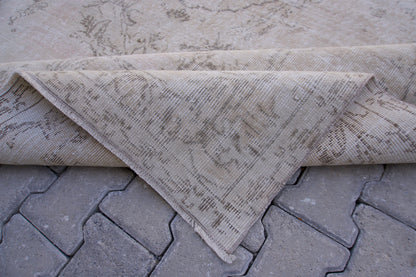 Hand Woven Rug 7x10, Neutral Wool, Farmhouse Decor