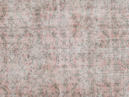 5x9 Handwoven Turkish Oushak Rug: Vintage Pink Oriental Rug
