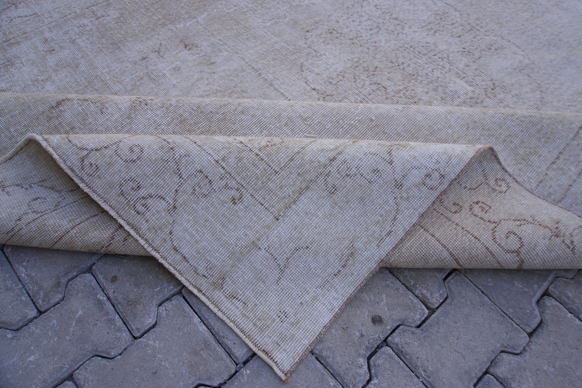 6x10 Turkish Neutral Rug: Beige Wool Oriental Rug, Living Room Hand Knotted Carpet
