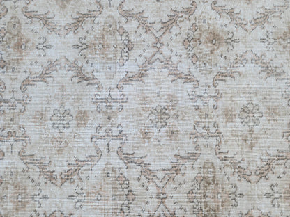 4x7 Oushak Small Rug, Neutral Turkish Hand Woven, Bohem Home Decor