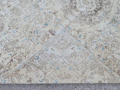 7x10 Oushak Rug: Handwoven Turkish Wool, Neutral Farmhouse Style