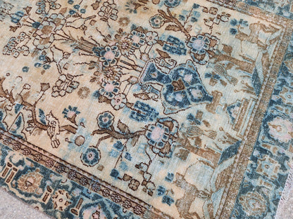 Hand Knotted Wool Turkish Rug 4x6: Oushak Rustic Decor