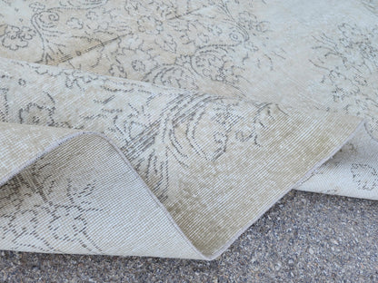Handwoven Turkish Oushak Rug 6x8: Wool & Cotton Blend