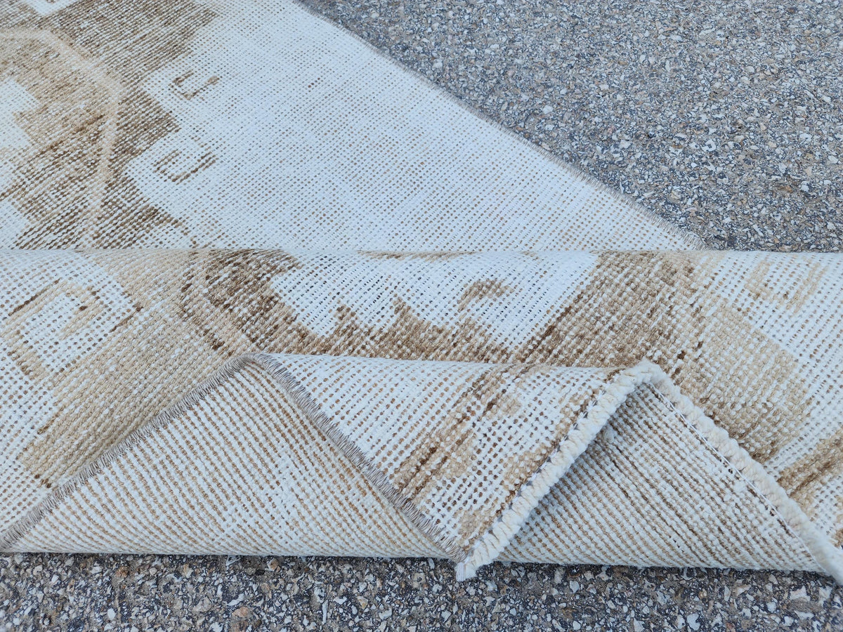 3x12 Neutral Runner Rug, Hallway Bohemian Decor, Up Cycled Wool