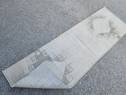 Geometric Hallway Rug 2x7: Handmade Anatolian Wool Runner