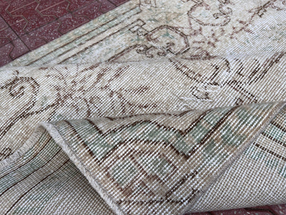 Handwoven Turkish Oushak Rug 4x7: Wool & Cotton Anatolian Carpet