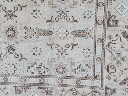 9x12 Neutral Area Rug, Soft Green Wool, Bohemian Living Room Decor
