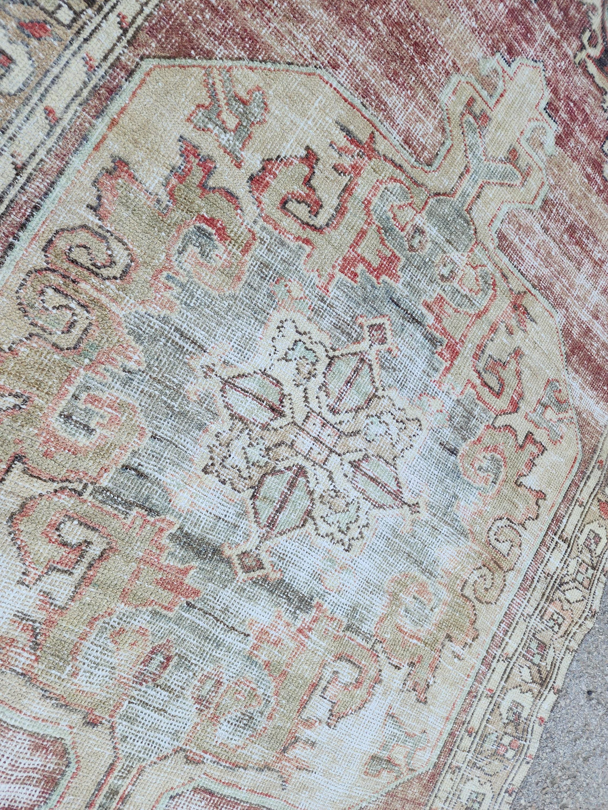 4x7 Vintage Boho Area Rug, Rustic Hand Knotted Up Cycled Wool, Eco Friendly, Turkish Hand Made