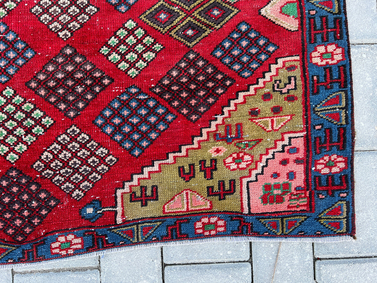 4x6 Vintage Oushak Rug: Handmade Turkish Small Rug