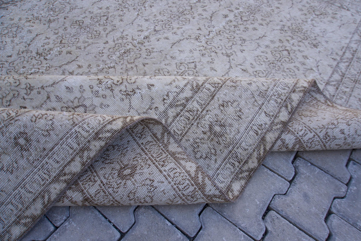 Handmade Turkish Isparta Rug: 7x10 Beige Oriental Area Rug