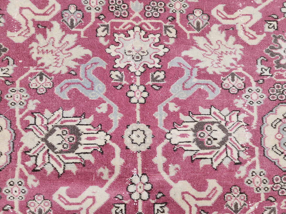 6x8 Turkish Hand Made Rug, Bohemian Rustic Decor, Oushak Red Wool Carpet
