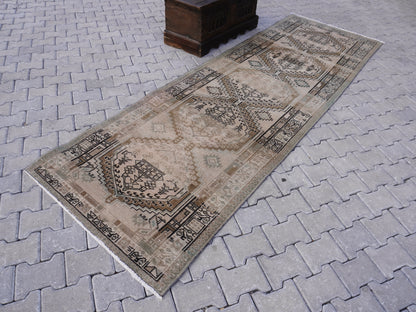 Vintage Neutral Runner Rug 3x11 ft - sku 1572