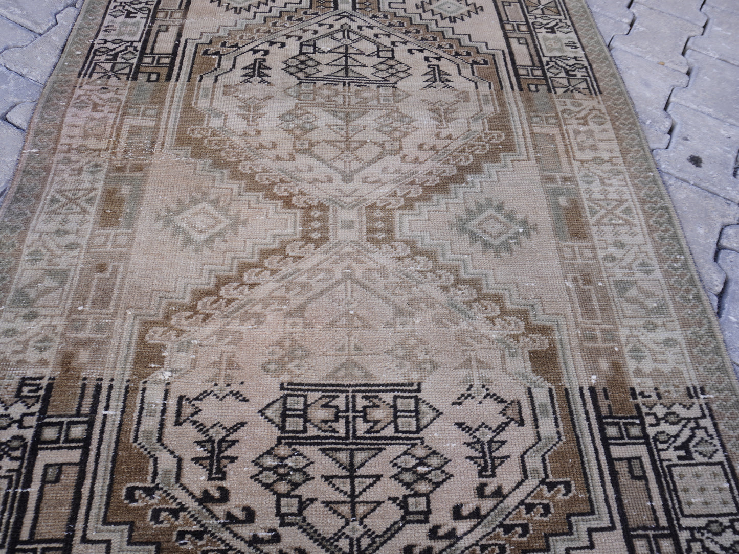 Vintage Neutral Runner Rug 3x11 ft - sku 1572