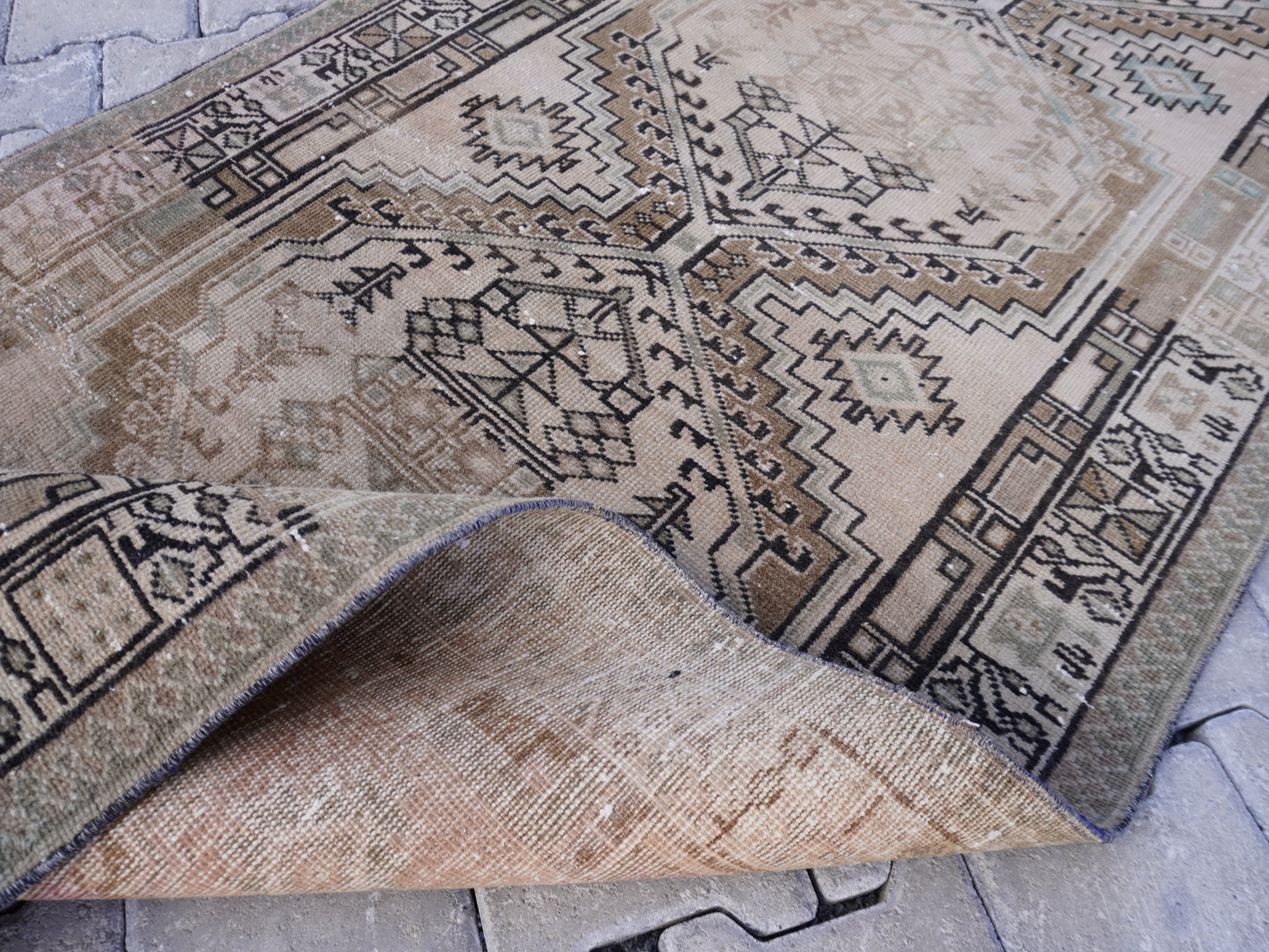 Vintage Neutral Runner Rug 3x11 ft - sku 1572