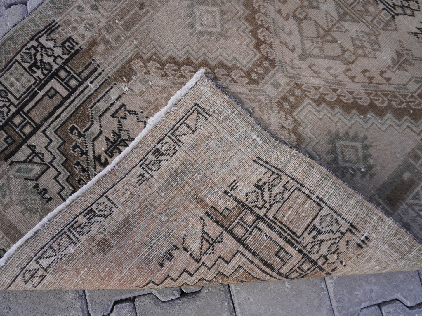 Vintage Neutral Runner Rug 3x11 ft - sku 1572