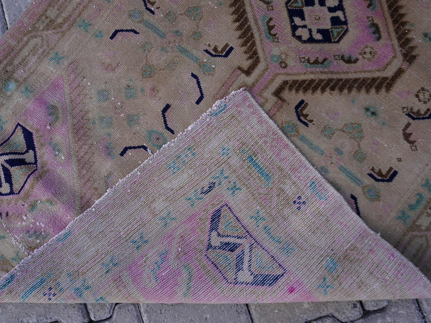 Wool Runner Rug Vintage 3x10 ft - sku1583
