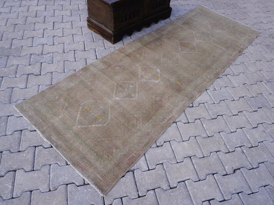 Vintage Runner Wool Rug 3x9 ft - sku 1379