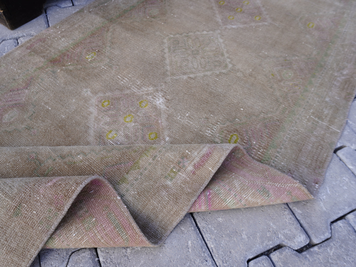 Vintage Runner Wool Rug 3x9 ft - sku 1379