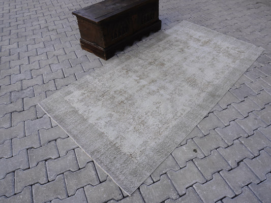 Vintage Wool Neutral Small Rug 4x7 ft - sku 1514