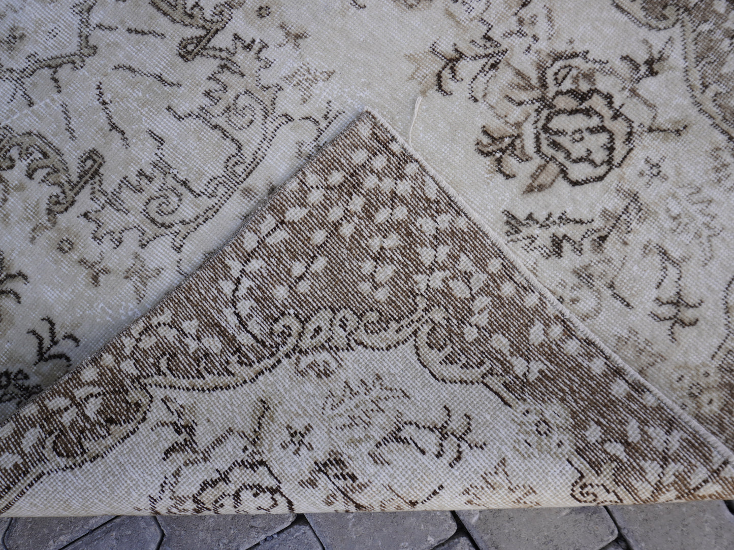 Wool Neutral Small Rug 4x7 ft - sku 1008