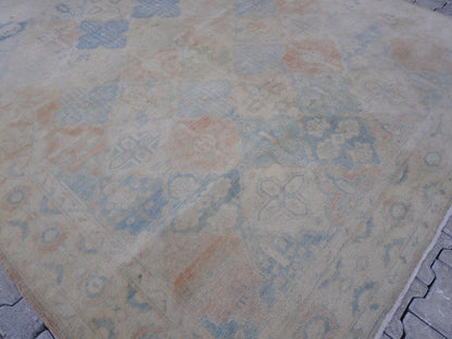 Vintage Neutral Wool Rug 8x9 ft - Sku1716