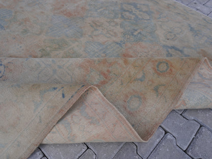 Vintage Neutral Wool Rug 8x9 ft - Sku1716