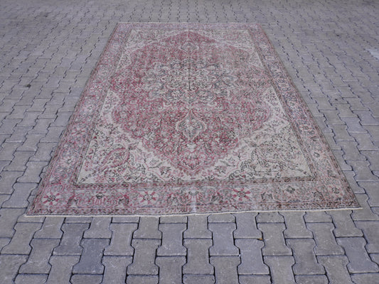 Vintage Turkish Area Rug 7x10 ft - skuf35
