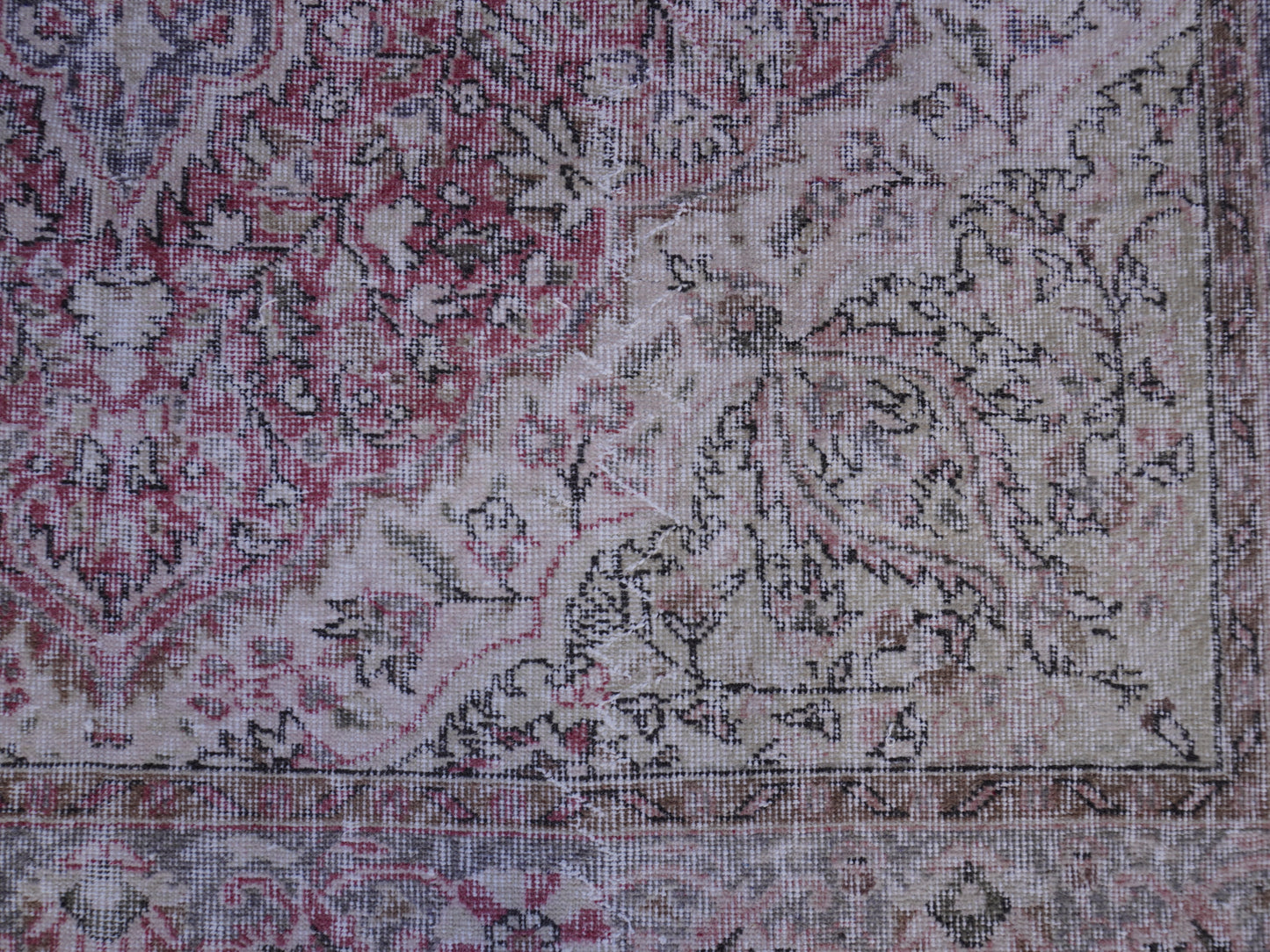 Vintage Turkish Area Rug 7x10 ft - skuf35